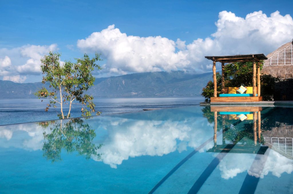 Infinity pool with bale